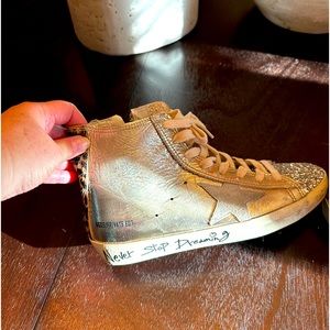 GOLDEN GOOSE - Metallic Leather Don’t Stop Dreaming